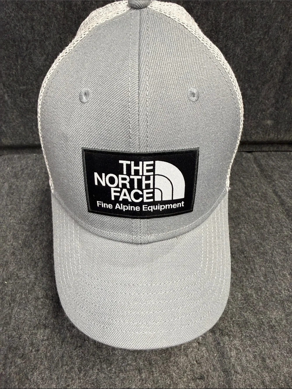The North Face Light Grey Patch Logo Trucker Cap